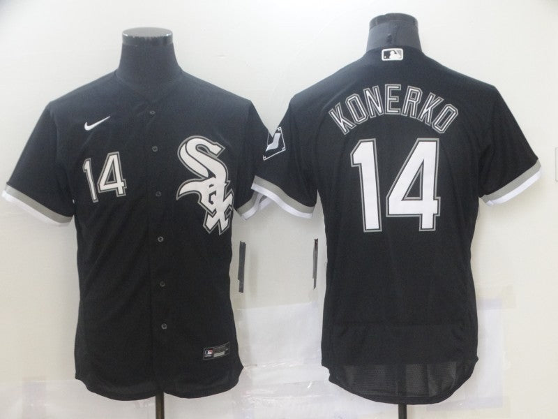 Men's Chicago White Sox Paul Konerko #14 Black Replica Baseball Jersey1