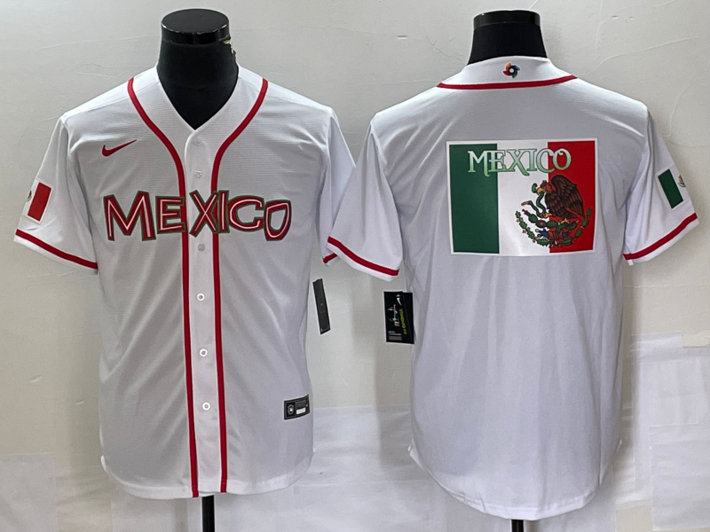 Men's 2023 World Baseball Classic Mexico White Jersey1
