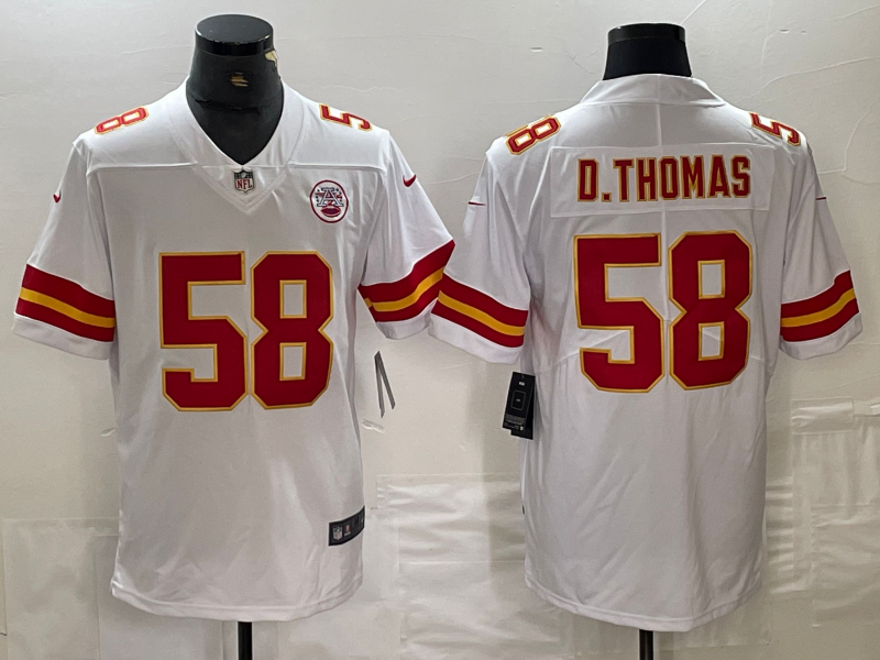 Men's Kansas City Chiefs Derrick Thomas #58 White Game Player Jersey1
