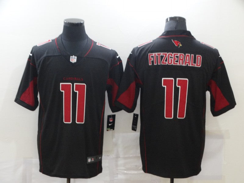Men's Arizona Cardinals Larry Fitzgerald #11 Black Player Game Jersey1