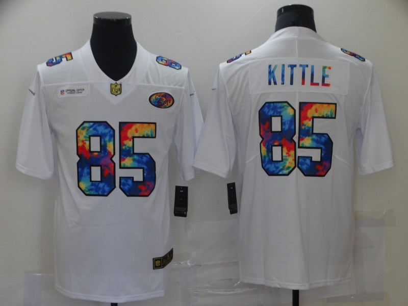 Men's San Francisco 49ers George Kittle #85 White Authentic Game Jersey1