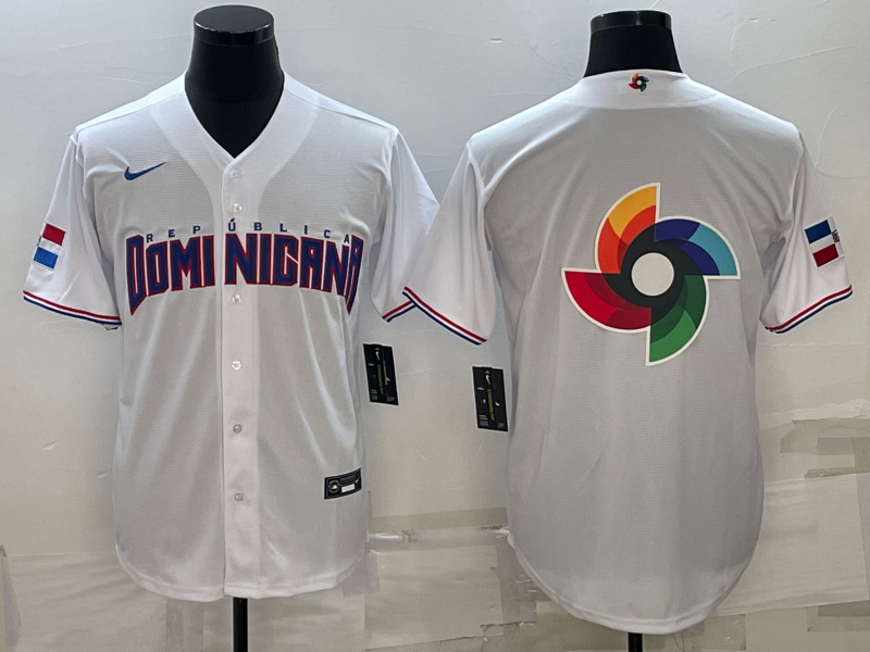 Men's 2023 World Baseball Classic Dominican Republic White Jersey1