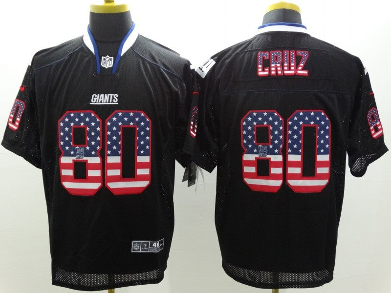 Men's New York Giants Victor Cruz #80 Black Game Jersey1