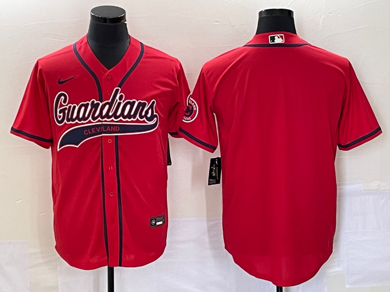 Men's Cleveland Guardians Red Alternate Replica Blank Jersey1