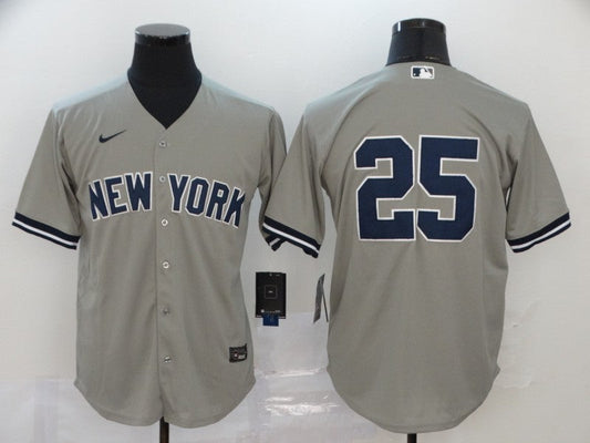 Men's New York Yankees Jason Giambi #25 Gray Replica Player Name Jersey1