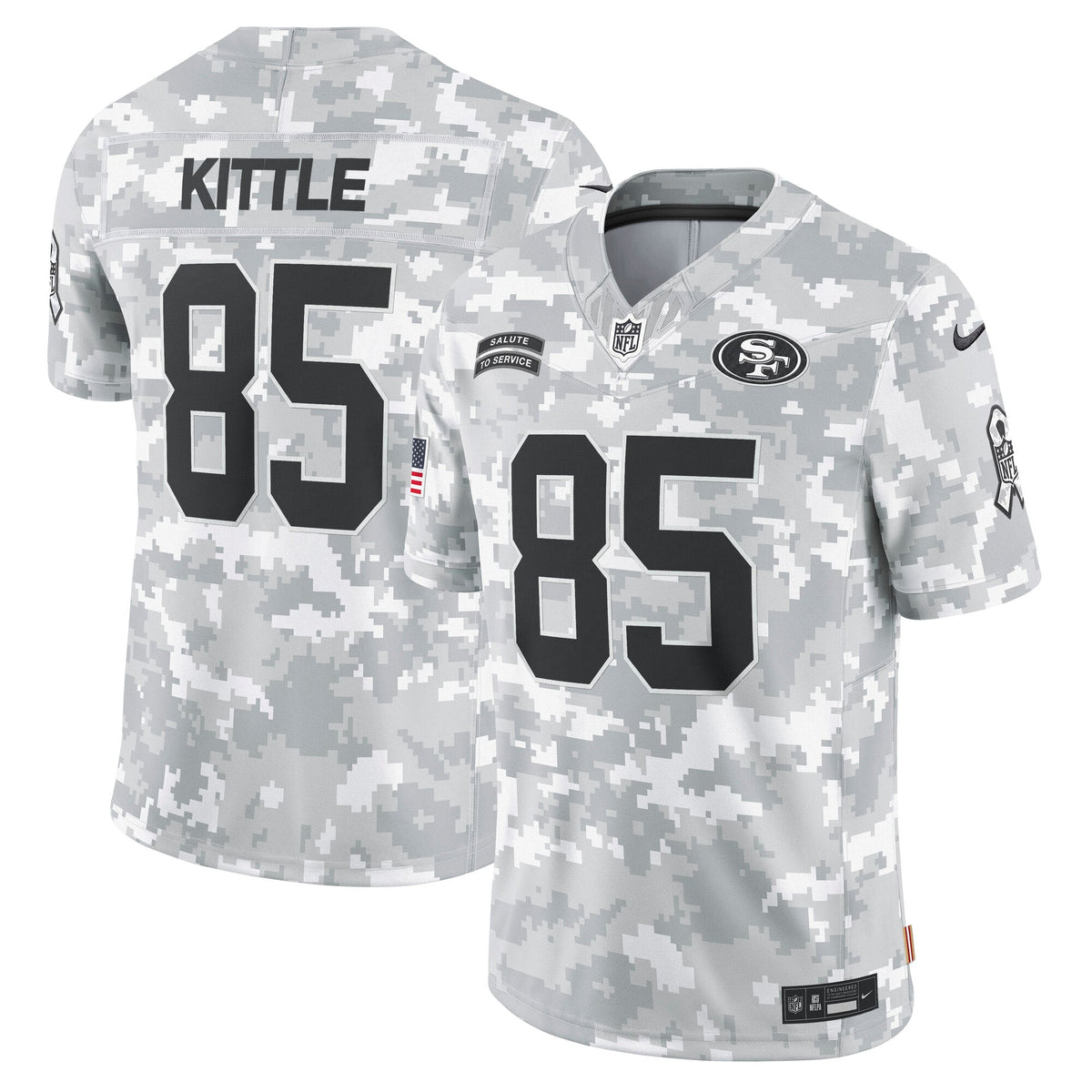 George Kittle San Francisco 49ers Nike 2024 Salute to Service Limited Jersey - Arctic Camo