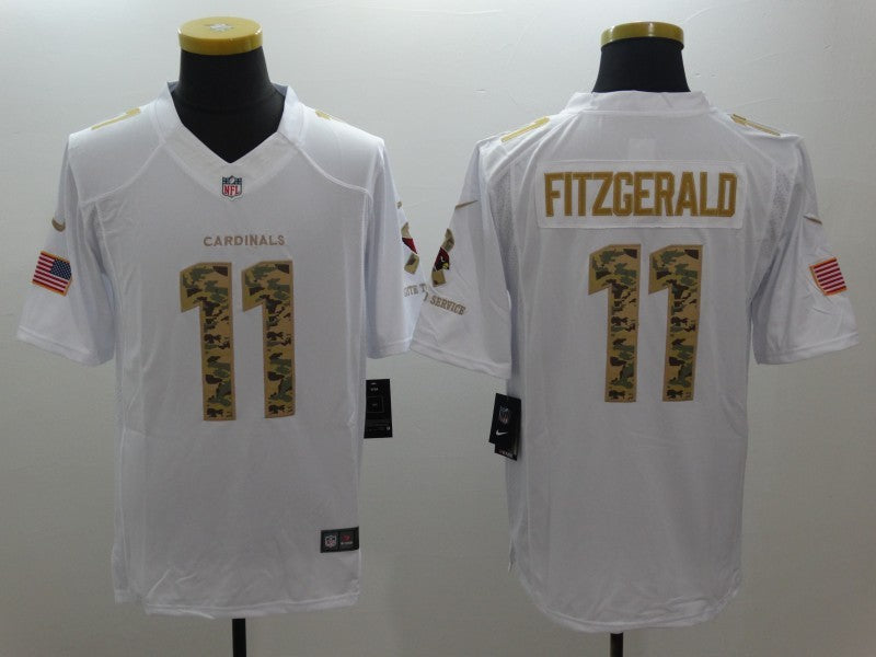 Men's Arizona Cardinals Larry Fitzgerald #11 White Game Jersey1