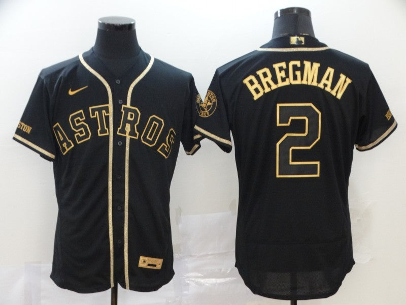 Men's Houston Astros Alex Bregman #2 Black Stitched Jersey1