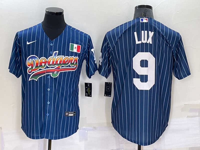 Men's Los Angeles Dodgers Gavin Lux #9 Blue Stitched Jersey1