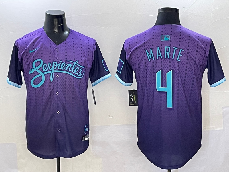 Men's Arizona Diamondbacks Ketel Marte #4 Purple 2025 City Connect Limited Player Jersey