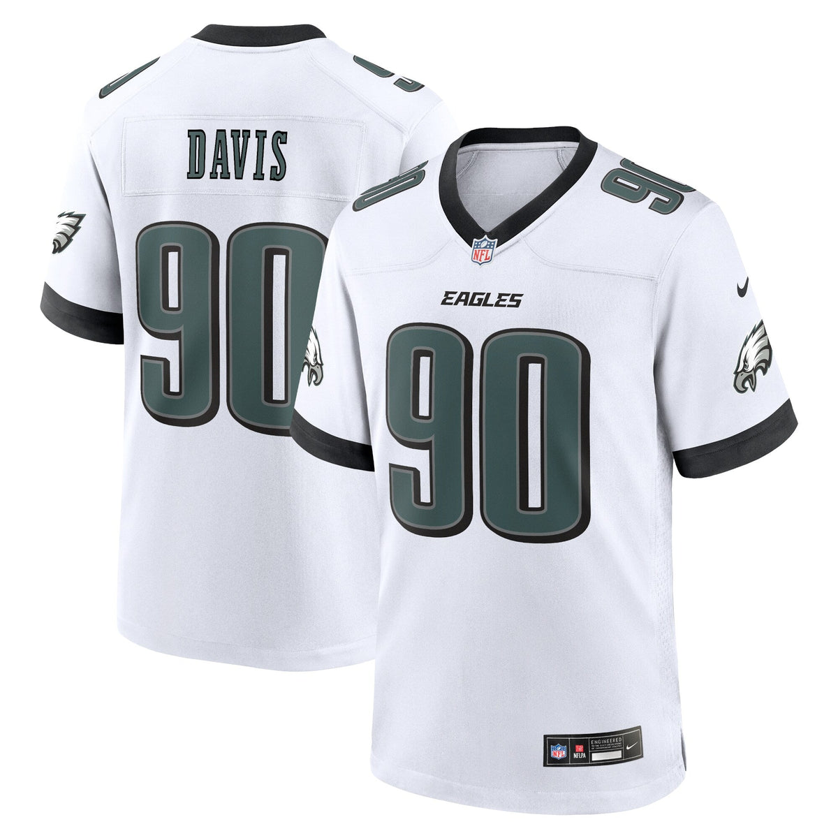 Jordan Davis Philadelphia Eagles Nike White Game Jersey - White