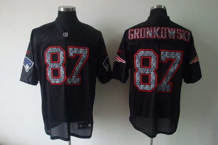Men's New England Patriots Rob Gronkowski #87 Black Player Jersey1