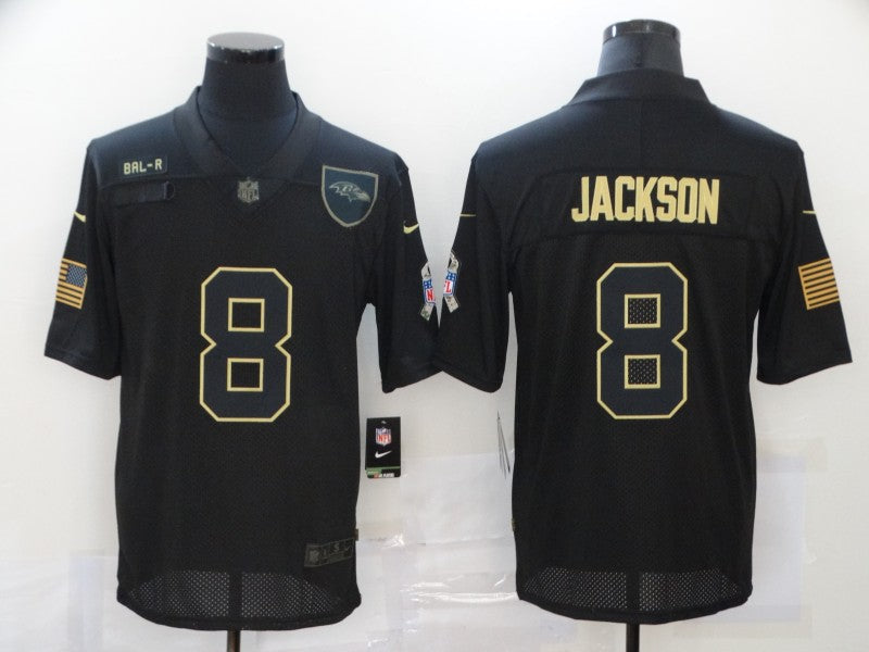 Men's Baltimore Ravens #8 Lamar Jackson Black Game Player Jersey1