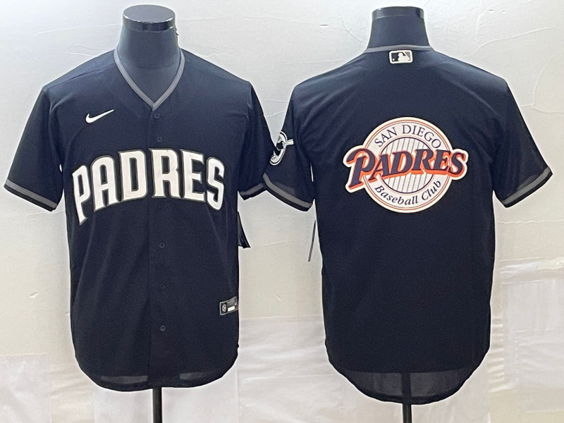 Men's San Diego Padres Black Official Replica Player Jersey1
