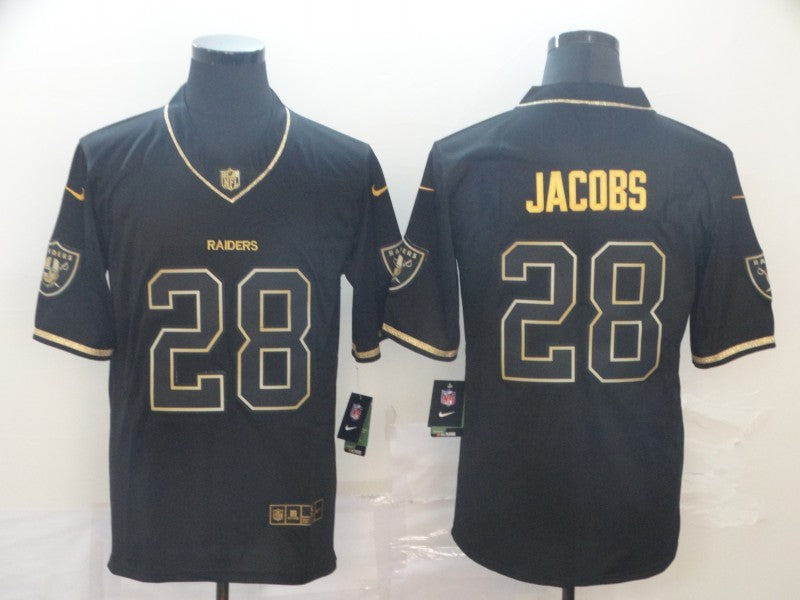 Men's Las Vegas Raiders Josh Jacobs #28 Black Player Game Jersey1