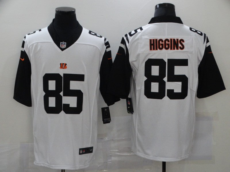 Men's Cincinnati Bengals Tee Higgins #85 White Game Jersey1