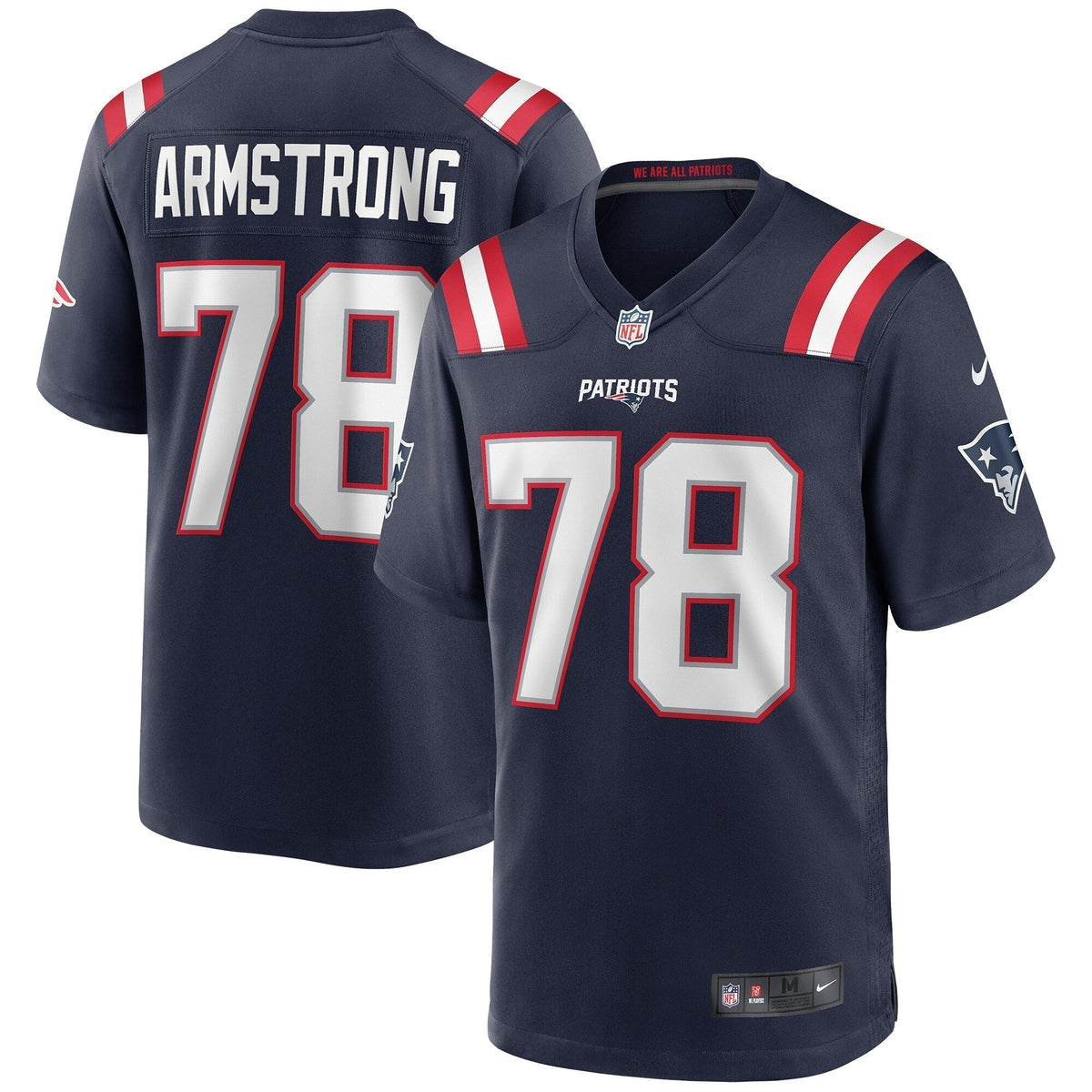 Bruce Armstrong New England Patriots Nike Game Retired   Jersey - Navy