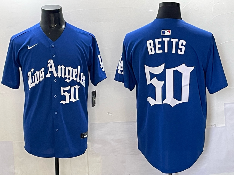 Men's Los Angeles Dodgers Mookie Betts #50 Royal Alternate Game Jersey