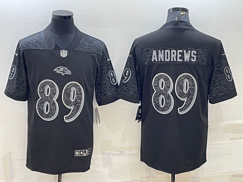 Men's Baltimore Ravens Mark Andrews #89 Black RFLCTV Limited Jersey1
