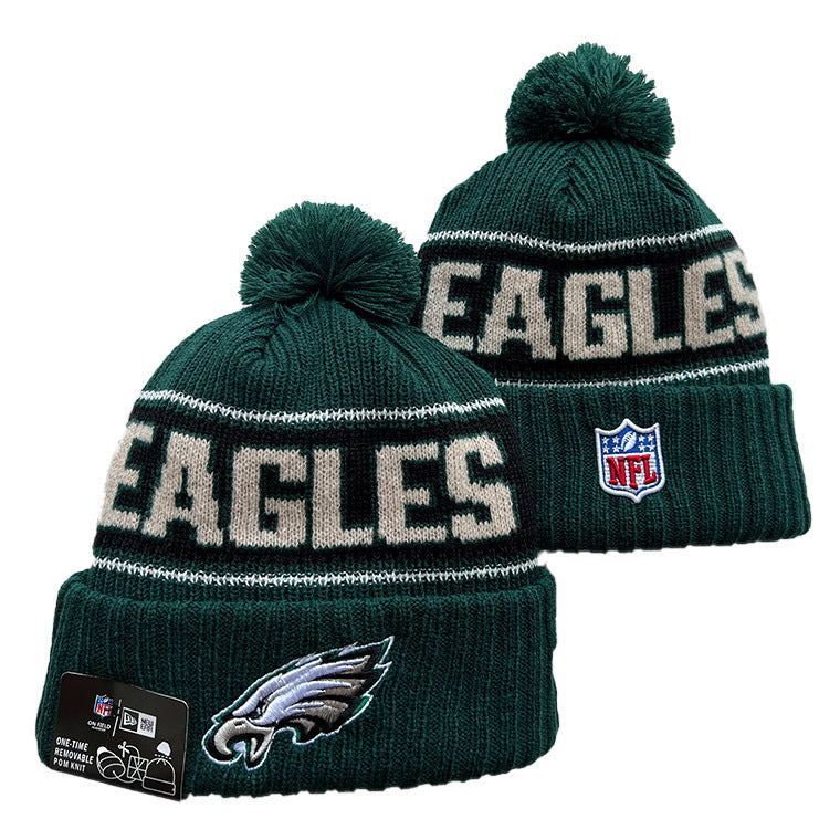Philadelphia Eagles Pom Knit Hat-Midnight Green