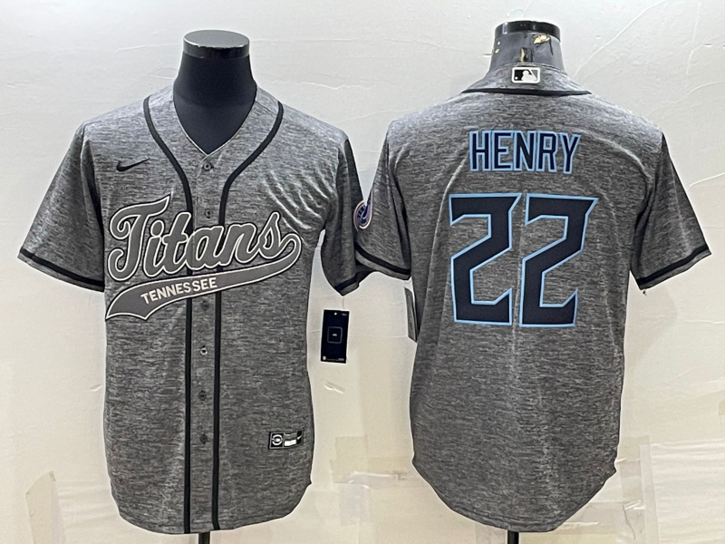 Men's Tennessee Titans Derrick Henry #22 Gray Player Jersey1