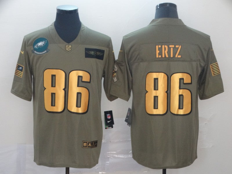 Men's Philadelphia Eagles Zach Ertz #86 Brown Game Player Jersey1
