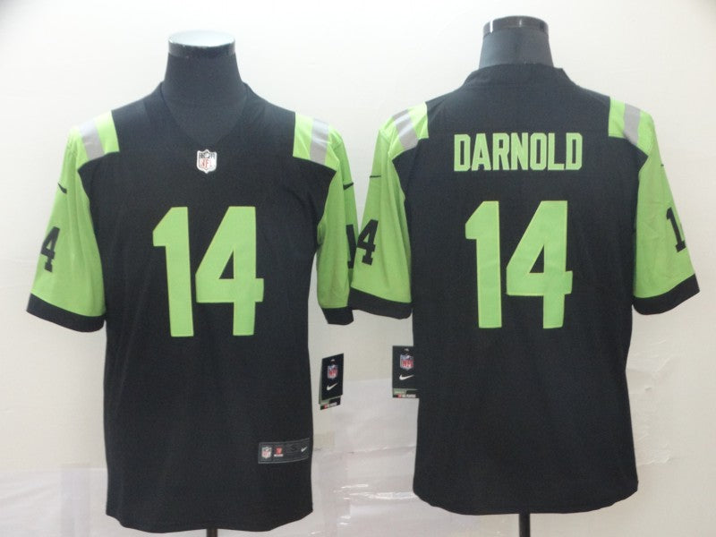 Men's New York Jets Sam Darnold #14 Black City Edition Game Jersey1