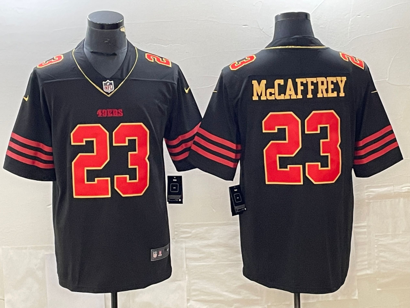 Men's San Francisco 49ers Christian McCaffrey #23 Black Player Jersey1