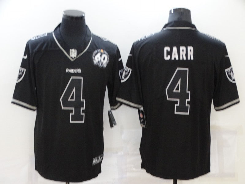 Men's Las Vegas Raiders Derek Carr #4 Black Alternate Player Jersey1
