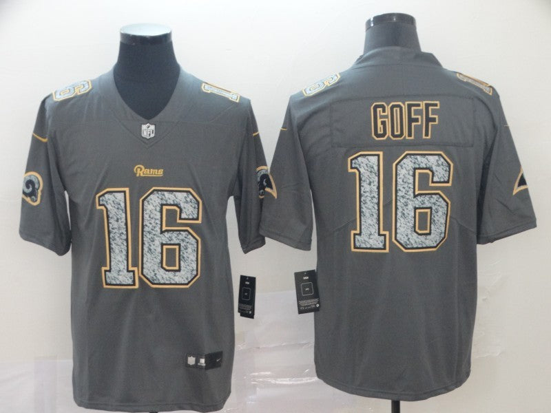 Men's Los Angeles Rams Jared Goff #16 Gray Game Jersey1
