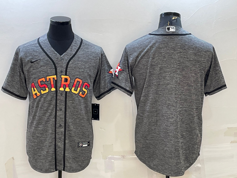 Men's Houston Astros Gray Replica Blank Jersey1