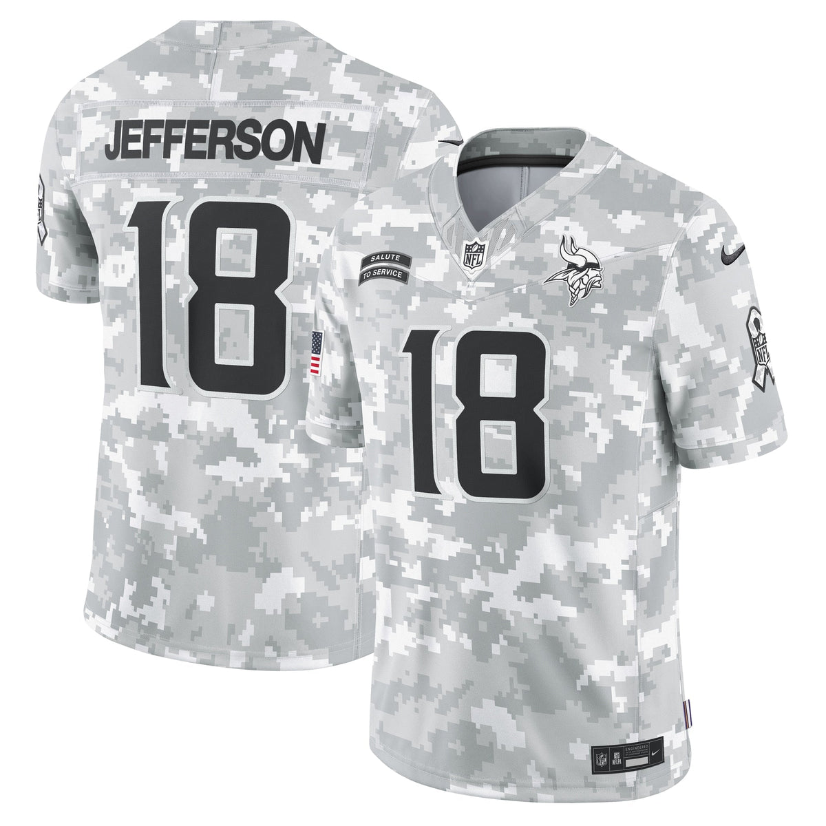 Justin Jefferson Minnesota Vikings Nike 2024 Salute to Service Limited Jersey - Arctic Camo