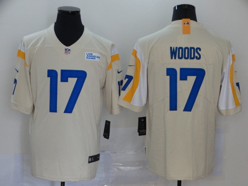 Men's Los Angeles Rams Robert Woods #17 Beige Game Jersey1