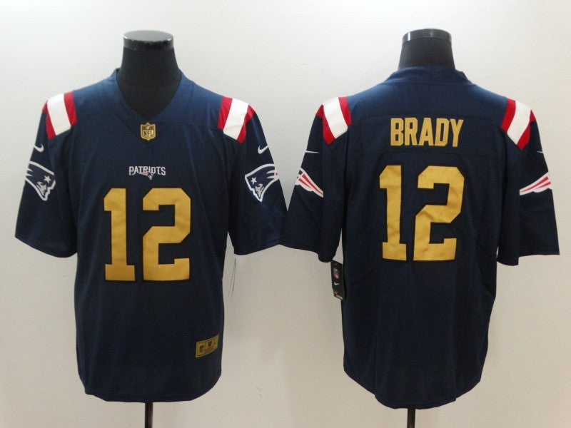 Men's New England Patriots Tom Brady #12 Navy Authentic Game Jersey1