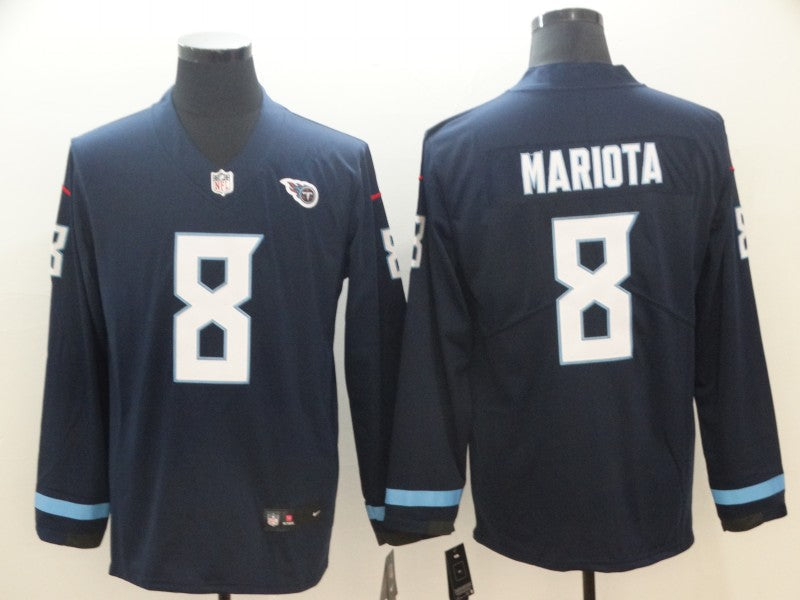 Men's Tennessee Titans Marcus Mariota #8 Navy Player Game Jersey1