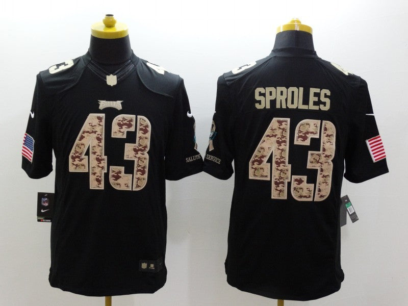 Men's Philadelphia Eagles Darren Sproles #43 Black Game Player Jersey1