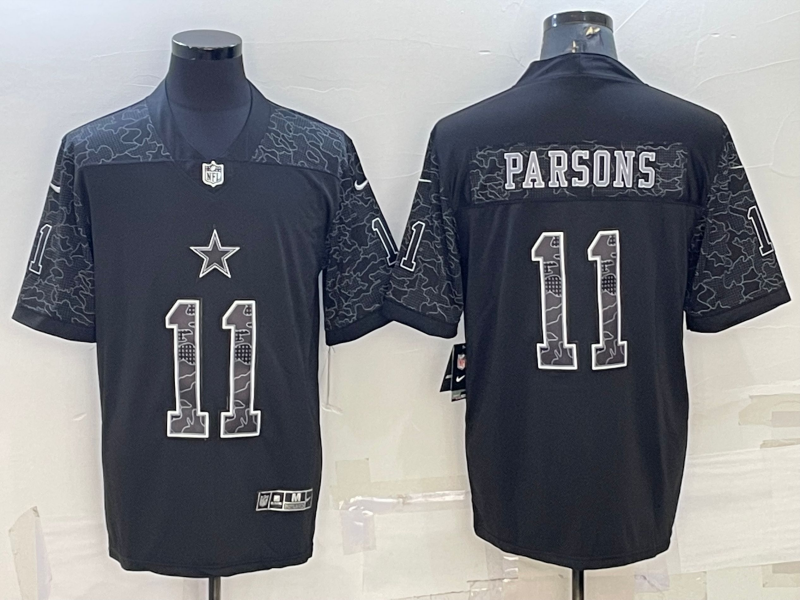 Men's Dallas Cowboys Micah Parsons #11 Black RFLCTV Limited Jersey1