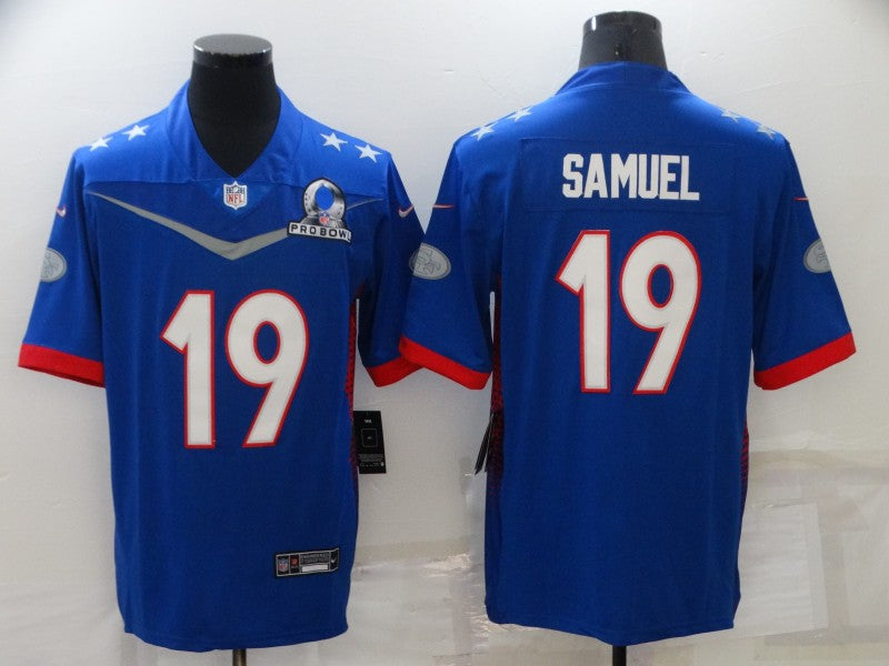 Men's San Francisco 49ers Deebo Samuel #19 Blue ALL STAR Game Jersey1