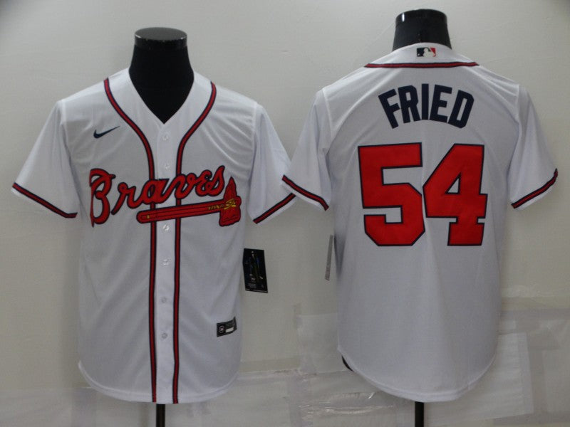 Men's Atlanta Braves Max Fried #54 White Replica Player Jersey1