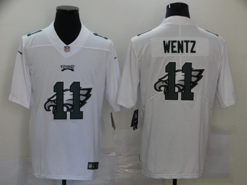 Men's Philadelphia Eagles #11 Carson Wentz White Player Game Jersey1