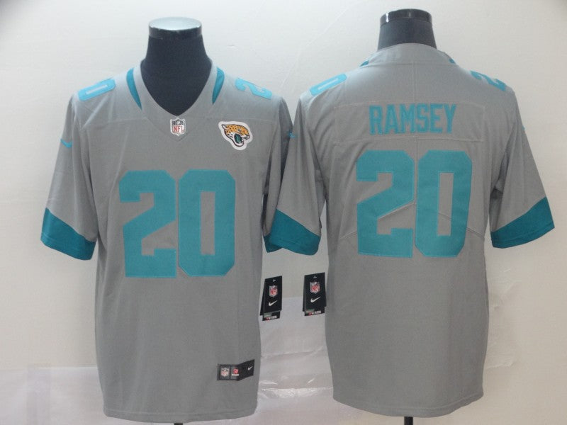 Men's Jacksonville Jaguars Jalen Ramsey #20 Gray Inverted Legend Jersey1