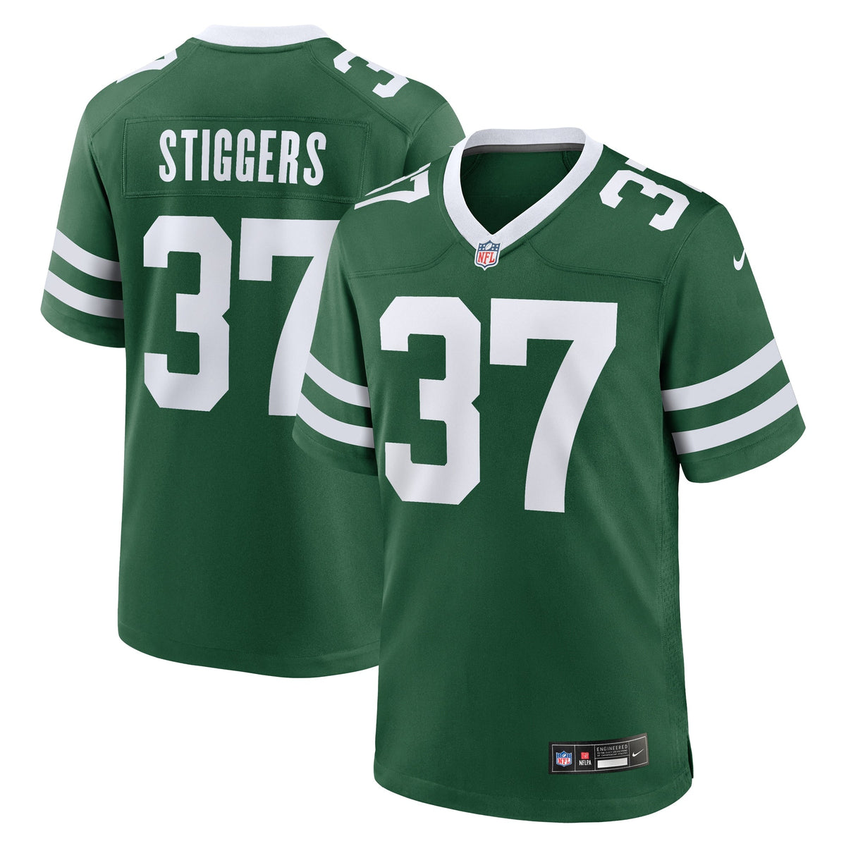 Qwan'tez Stiggers New York Jets Nike Team Game Jersey - Legacy Green