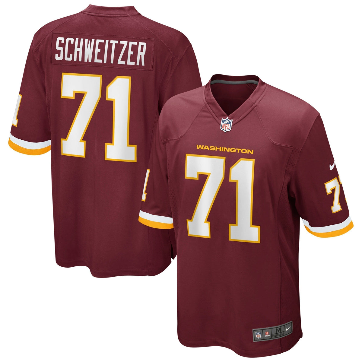 Wes Schweitzer Washington Football Team Nike Game   Jersey - Burgundy