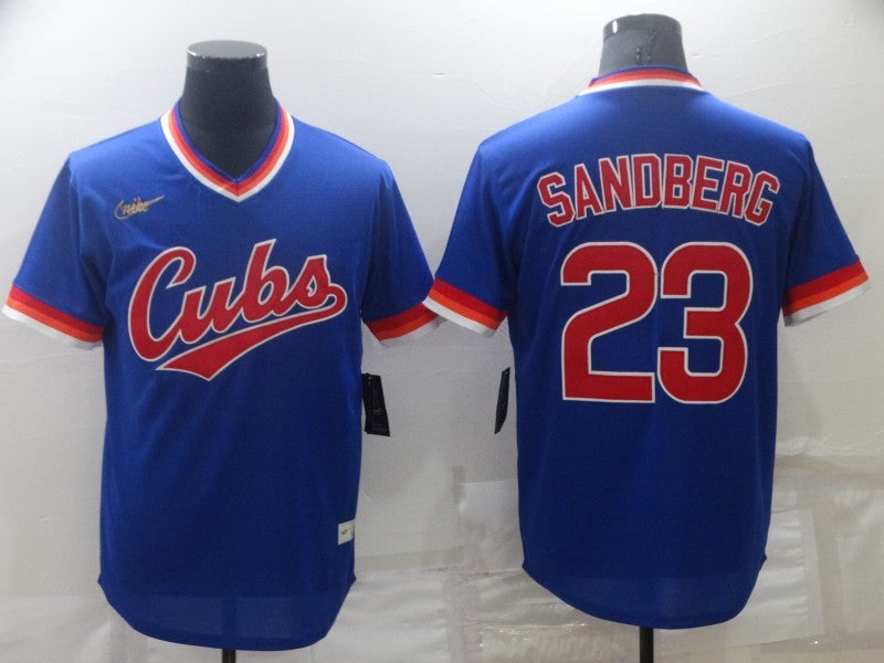 Men's Chicago Cubs Ryne Sandberg #23 Blue Fashion Stitched Jersey1