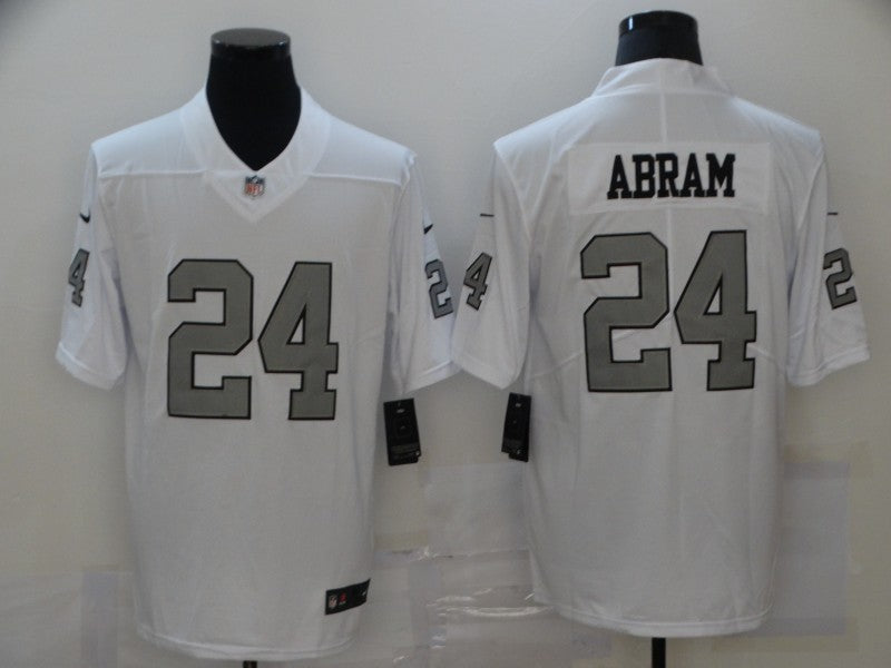 Men's Las Vegas Raiders Jonathan Abram #24 White Game Jersey1