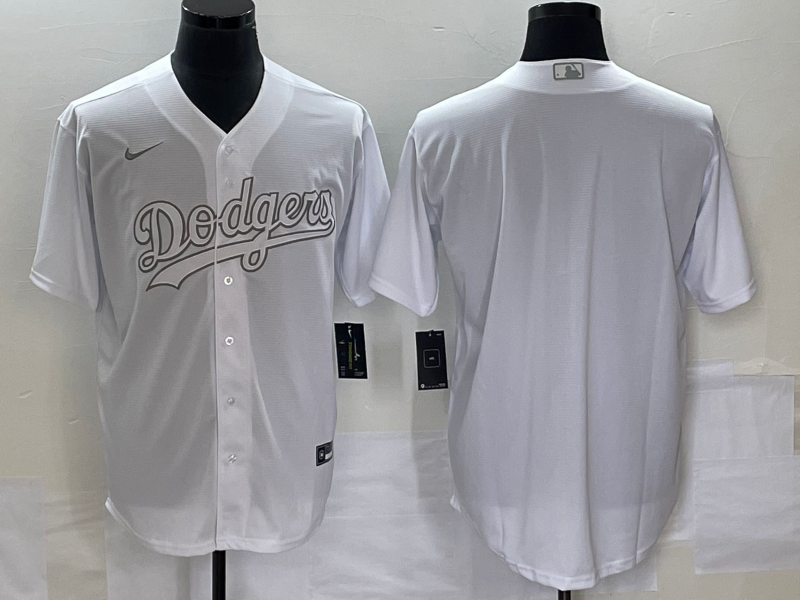 Men's Los Angeles Dodgers White Replica Blank Jersey1