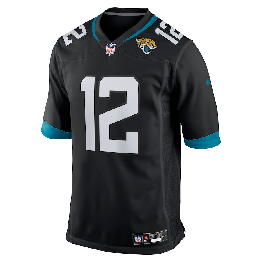 Men's Jacksonville Jaguars Travis Hunter Nike Black 2025 NFL Draft First Round Pick Alternate Game Player Jersey