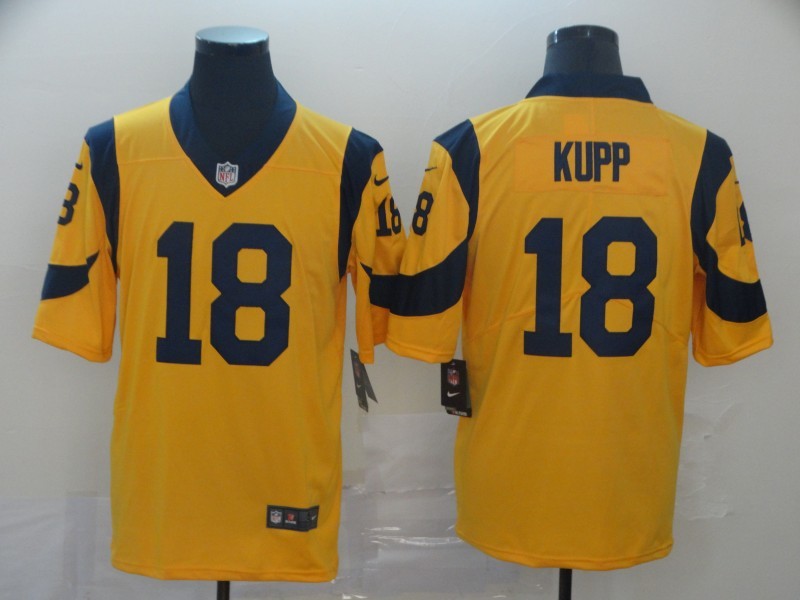 Men's Los Angeles Rams Cooper Kupp #18 Yellow Game Jersey1