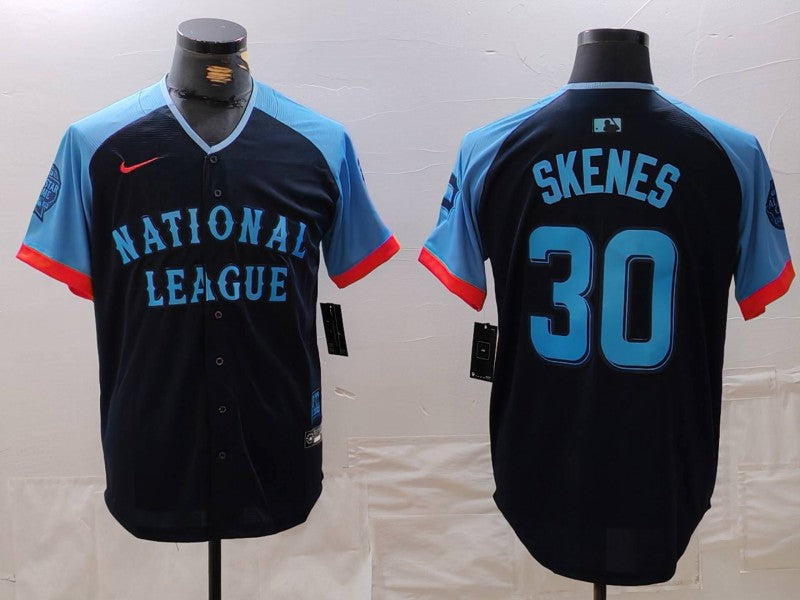 Men's National League Paul Skenes #30 Navy 2024 MLB All-Star Game Limited Player Jersey1