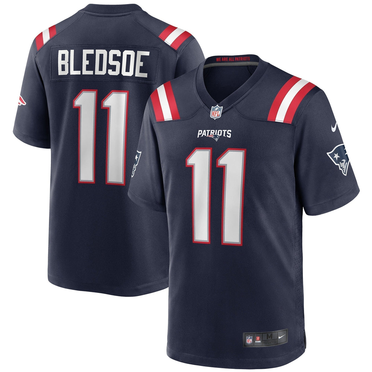 Drew Bledsoe New England Patriots Nike Game Retired   Jersey - Navy